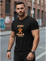 Pánske tričko s potlačou OLD BIRDERS čierne FashionStreet NX0108R