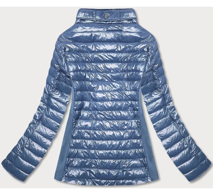 Modrá dámska lesklá bunda (7210-305) Modrá dámska lesklá bunda (7210-305)