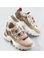 Béžové dámske športové topánky so zvieracím motívom (VIVI1038)