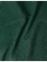 Priliehavé rebrované šaty vo fľaškovo zelenej farbe s okrúhlym výstrihom (5131-38)