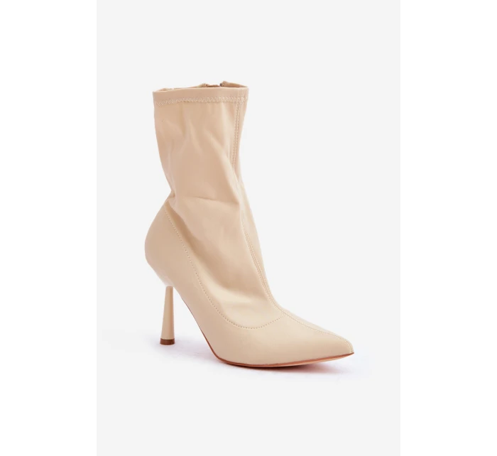 Boty Na Podpatku Světle Béžové model 21681123 - Boto Boty Na Podpatku Světle Béžové model 21681123 - Boto