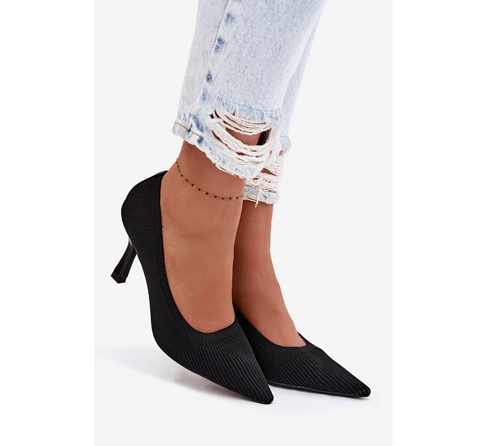 Materiálové Podpatky Lodičky Černé model 22102879 - Boto