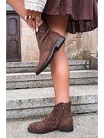 Dámské nízké kozačky s  částí  hnědé model 22366497 - S.Barski