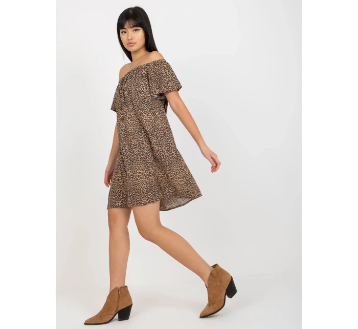 Dámské šaty model 18116319 hnědé - FPrice Dámské šaty model 18116319 hnědé - FPrice