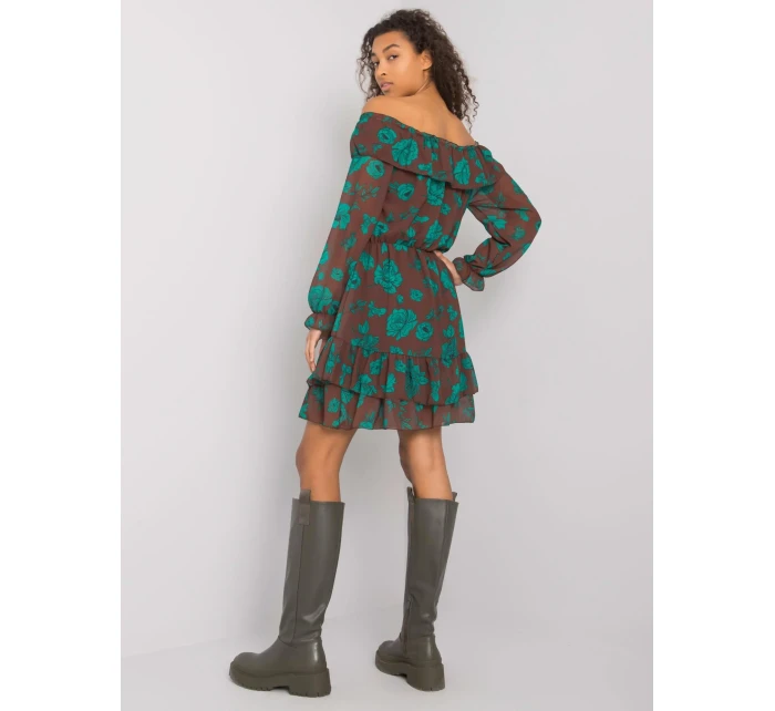 Šaty DHJ SK model 16283501 hnědá - FPrice Šaty DHJ SK model 16283501 hnědá - FPrice