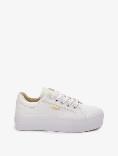 Dámske tenisky Lee Cooper na platforme - biele