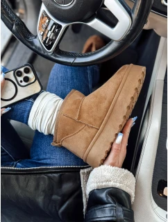 Dámske snežnice na platforme camel BRINETTO FashionStreet ZY0549