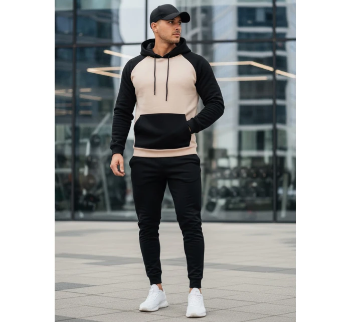 Pánská základní mikina s kapucí béžová Dstreet model 21985966 - FashionStreet Pánská základní mikina s kapucí béžová Dstreet model 21985966 - FashionStreet