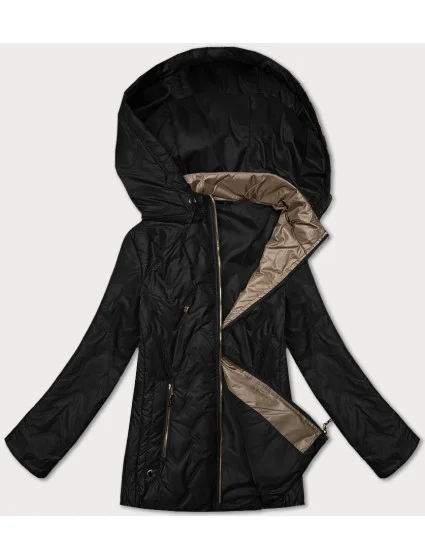 Čierna dámska prešívaná bunda s odnímateľnou kapucňou S'West (B8356-1) Čierna dámska prešívaná bunda s odnímateľnou kapucňou S'West (B8356-1)
