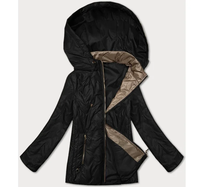 Čierna dámska prešívaná bunda s odnímateľnou kapucňou S'West (B8356-1) Čierna dámska prešívaná bunda s odnímateľnou kapucňou S'West (B8356-1)