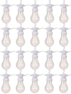 ZÁHRADNÉ GIRLANDY PARTY SVETLO 20 LED A60 BIELY KÁBEL