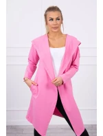 Dlhý kabát s kapucňou svetlo ružový Dlhý kabát s kapucňou svetlo ružový