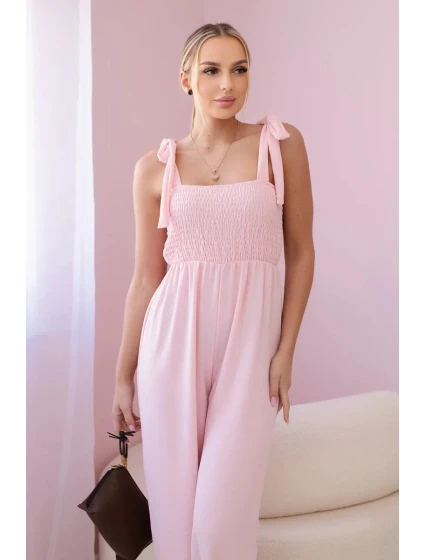 Kombinéza s volánom na vrchu púdrovo ružová Kombinéza s volánom na vrchu púdrovo ružová