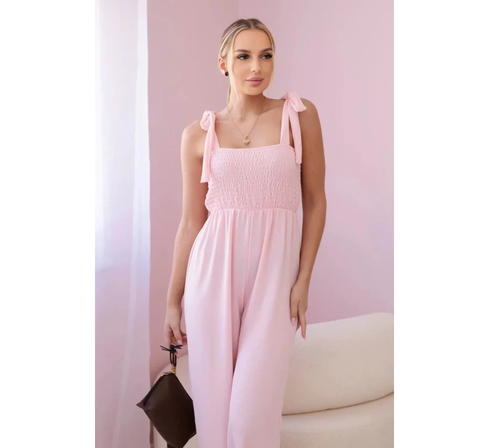 Kombinéza s volánom na vrchu púdrovo ružová Kombinéza s volánom na vrchu púdrovo ružová
