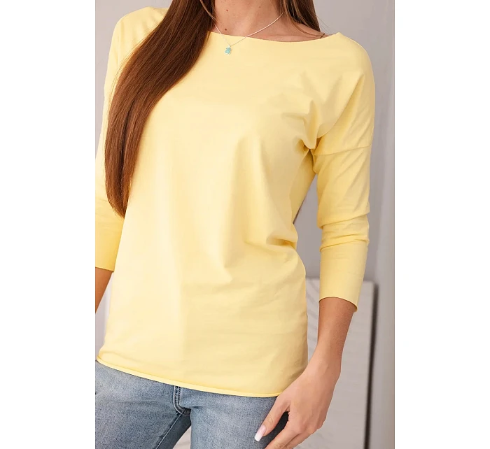 Dámska blúzka s lodičkovým výstrihom lemon