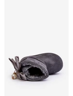 Dětské Teplé Sněhule S mašlí Šedé model 21569900 - Boto Dětské Teplé Sněhule S mašlí Šedé model 21569900 - Boto