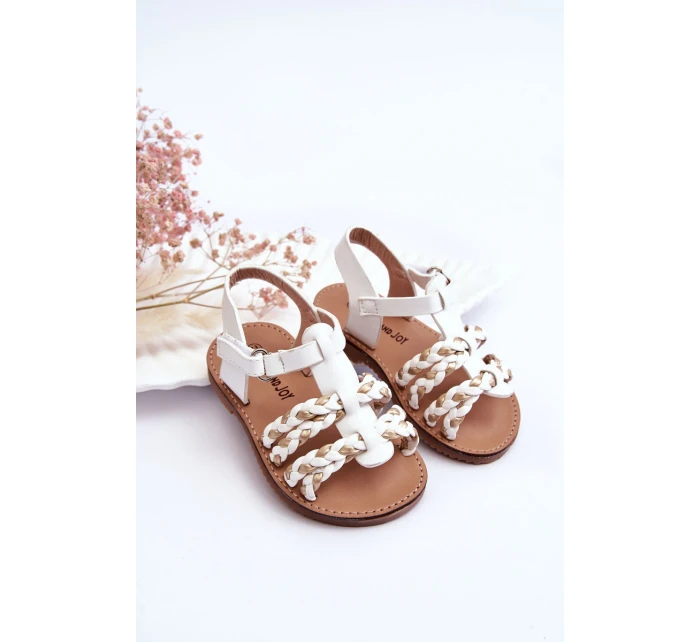 Dětské sandály na suchý zip s pruhy model 21621442 - Boto