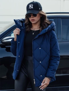 Dámska prešívaná zimná bunda COZYLUX s kapucňou tmavomodrá FashionStreet TY4557