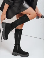Dámské semišové kozačky na platformě černé Dstreet model 21992312 - FashionStreet