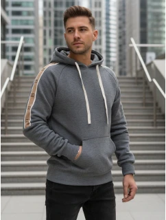 Pánská šedá mikina s kapucí model 21994683 - Dstreet