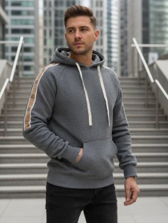 Pánská šedá mikina s kapucí model 21994683 - Dstreet