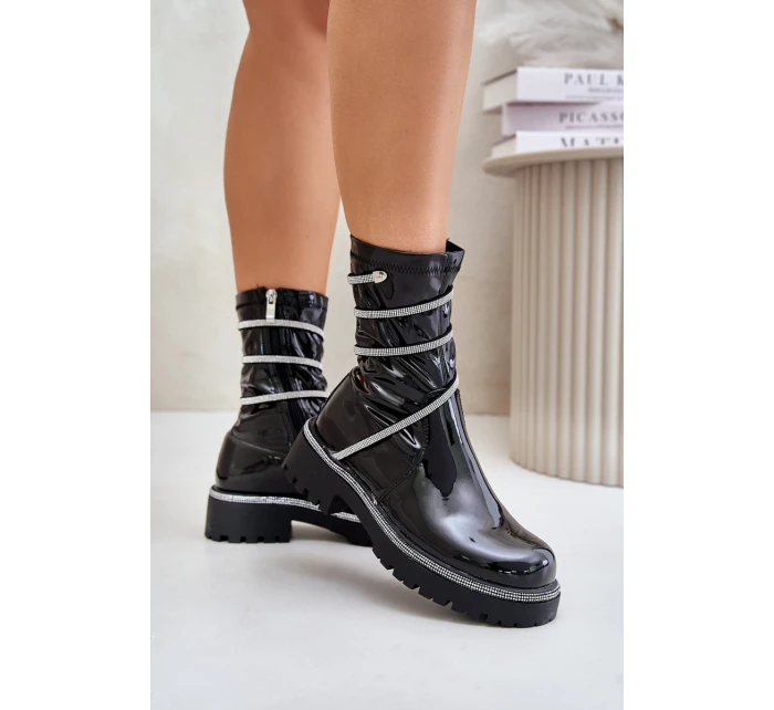Lakované Kotníkové Boty Se Černé model 21675942 - Boto Lakované Kotníkové Boty Se Černé model 21675942 - Boto