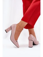 Czółenka Na Słupku Eleganckie Vinceza 62224 Różowe