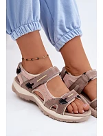 Kožené dámské sandály ve sportovním stylu model 22133367 - VINCEZA