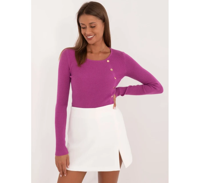 Sweter AT SW  ciemny fioletowy model 20742510 - FPrice