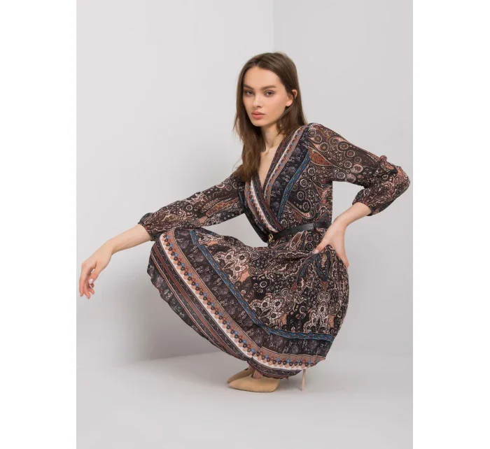 Šaty DHJ SK 10201.93P čierna a béžová