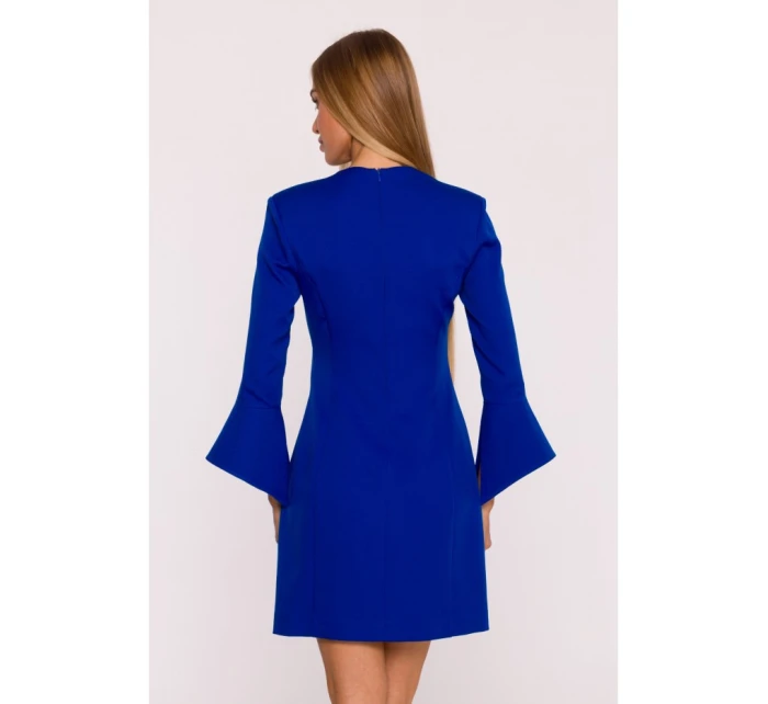 M876 Šaty so širokými manžetami - kráľovská modrá M876 Šaty so širokými manžetami - kráľovská modrá