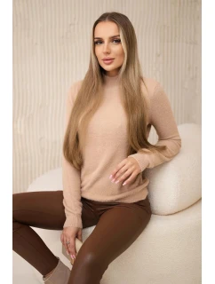 Sveter s polopriliehavým rukávom z alpaky 2020-17 camel - Kesi