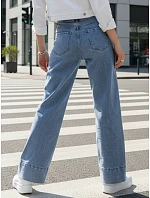 Dámske široké džínsy UY2871 modré - FashionStreet Dámske široké džínsy UY2871 modré - FashionStreet