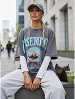 ZAKUANI dámske tričko s grafitovou potlačou FashionStreet RY2633