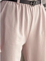 Dámske nohavice chinos s opaskom ružové FashionStreet UY2551 Dámske nohavice chinos s opaskom ružové FashionStreet UY2551