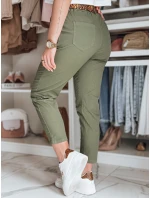 Dámské volnočasové kalhoty s páskem khaki Dstreet model 22174596 - FashionStreet