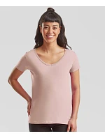 Fruit of the Loom Lady-Fit Iconic 150 V-Neck T Dámske tričko s výstrihom do V 16.1444 červené Fruit of the Loom Lady-Fit Iconic 150 V-Neck T Dámske tričko s výstrihom do V 16.1444 červené