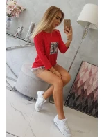 Halenka s potiskem Star Style červená