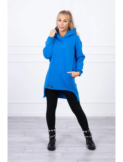 Zateplená halenka s delšími zády chrpově modrá Zateplená halenka s delšími zády chrpově modrá