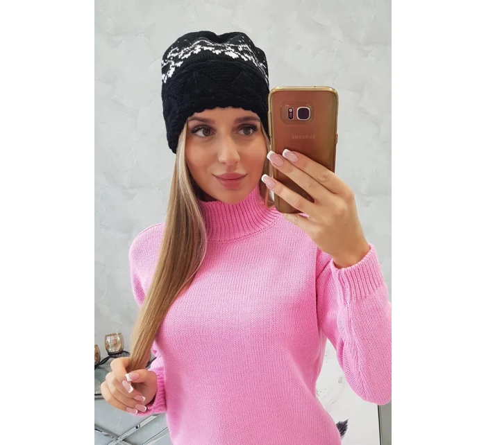 Dámska čiapka Kira K374 black+white Dámska čiapka Kira K374 black+white