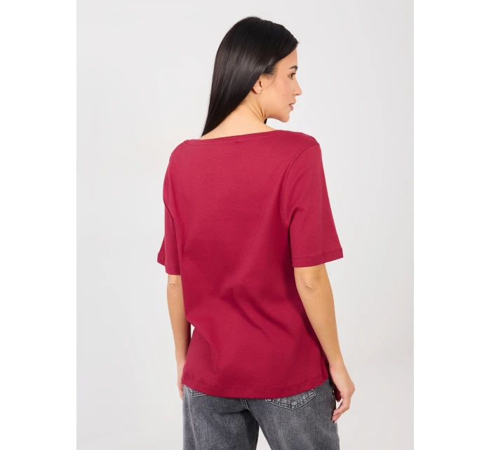 T shirt RV TS model 21888959 bordowy - FPrice