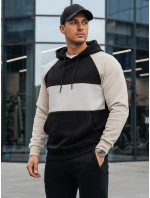 Pánská základní mikina s kapucí s a černými pruhy Dstreet model 21986006 - FashionStreet Pánská základní mikina s kapucí s a černými pruhy Dstreet model 21986006 - FashionStreet