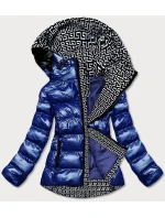 Svetlomodrá dámska metalická bunda s kapucňou (xw808x) Svetlomodrá dámska metalická bunda s kapucňou (xw808x)