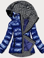 Dámska metalická bunda s kapucňou Blue (xw808x)