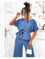 Svetlomodrá dámska letná dvojdielna súprava (82198)