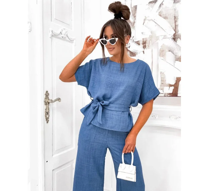 Svetlomodrá dámska letná dvojdielna súprava (82198)