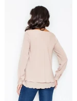 Dámska košeľa M415 beige - fígľov