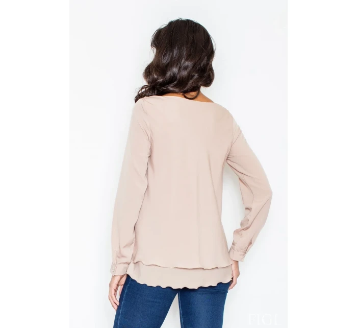 Dámska košeľa M415 beige - fígľov