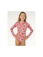 Dievčenský plavecký overal RIP CURL Sunshine UPF LS Surfsuit – červený, detský Dievčenský plavecký overal RIP CURL Sunshine UPF LS Surfsuit – červený, detský