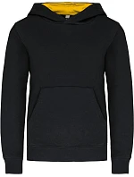 K 453 Dětská kontrastní mikina s kapucí model 22509456 black/yellow - Kariban K 453 Dětská kontrastní mikina s kapucí model 22509456 black/yellow - Kariban